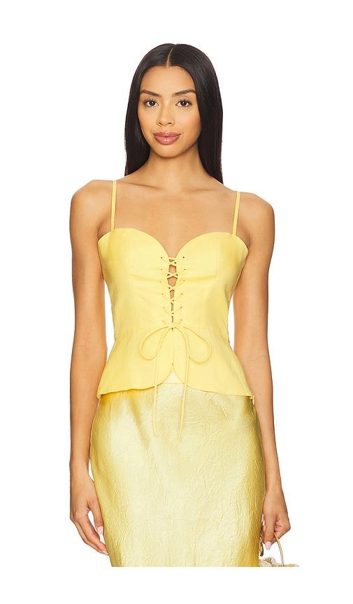usisi sister josie linen top in yellow. - size l (also in m)