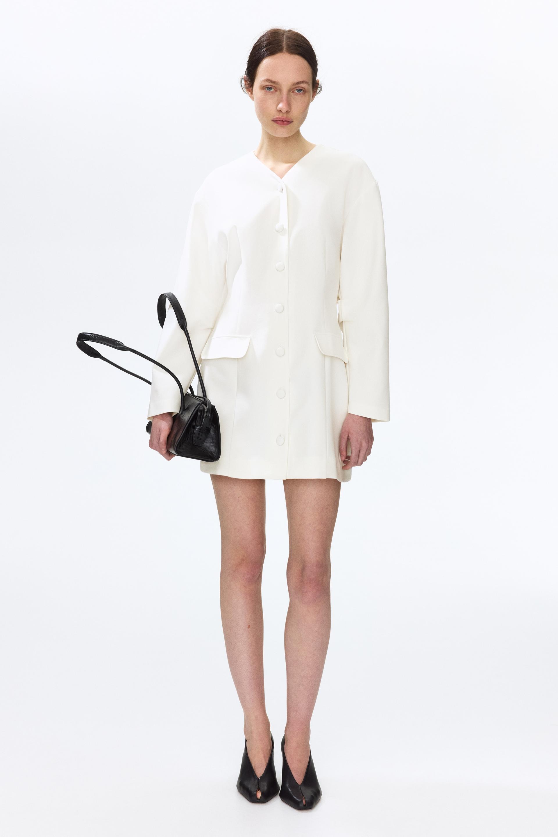 v-neck jacket dress