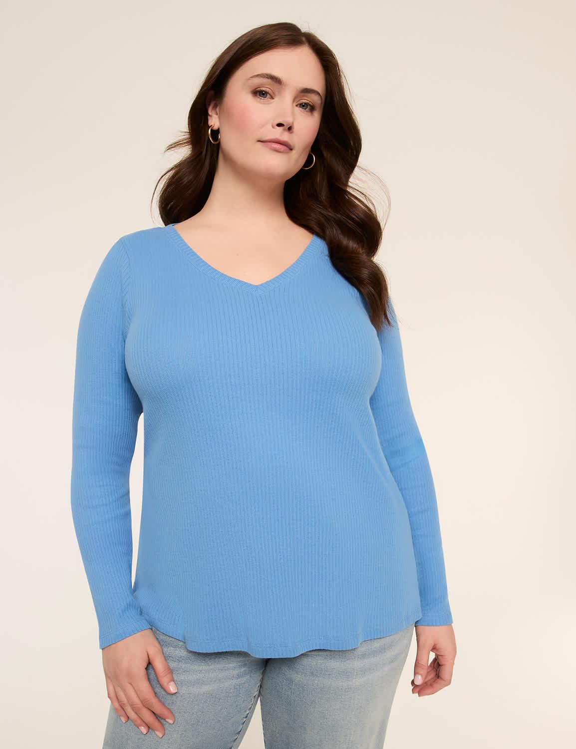 v-neck rib tee