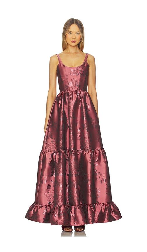 v. chapman avery gown in burgundy. - size 2 (also in 4)
