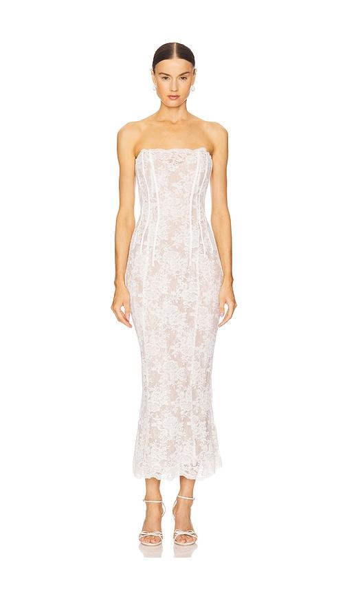 v. chapman capulet midi dress in white. - size 0 (also in 2, 4, 6)