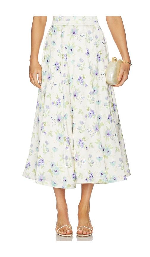 v. chapman carrie skirt in white,blue. - size 10 (also in 4, 6, 12)