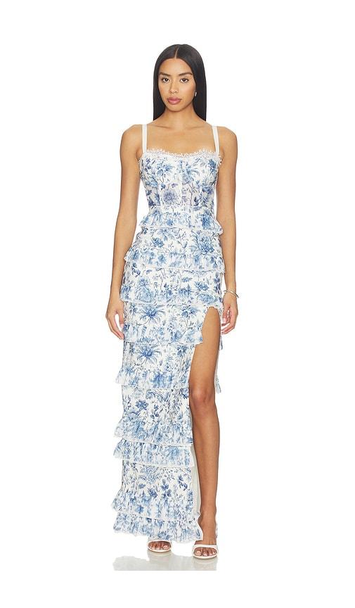 v. chapman cassia dress in blue. - size 12 (also in 4, 2, 6, 8)