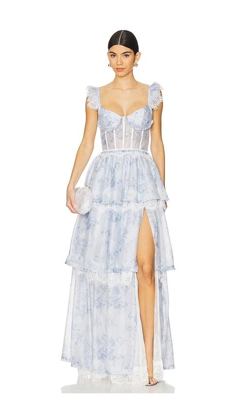 v. chapman jolie gown in baby blue. - size 0 (also in 4, 6)