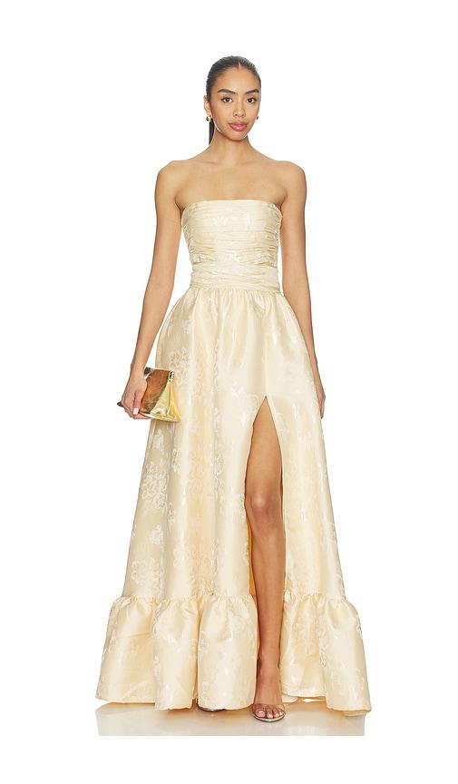 v. chapman regina gown in lemon. - size 0 (also in 2, 4, 6, 8)