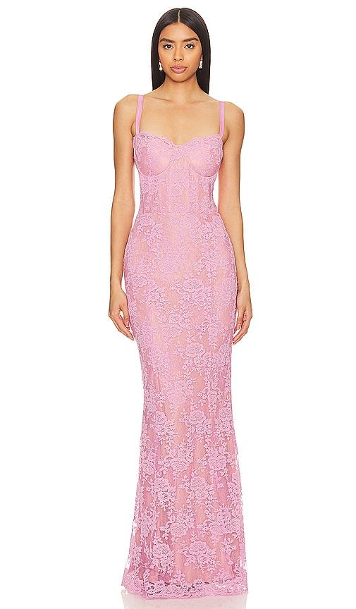 v. chapman ruby gown in pink. - size 2 (also in 8)