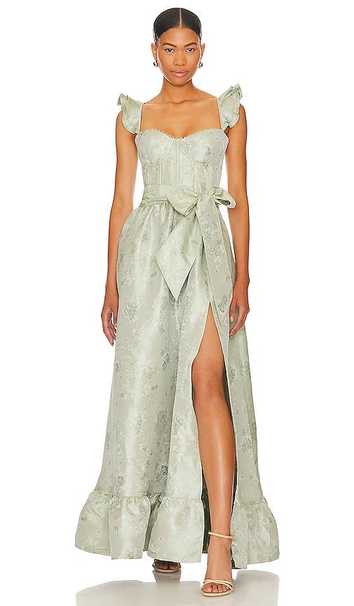 v. chapman veronica gown in sage. - size 0 (also in 2, 4, 6)