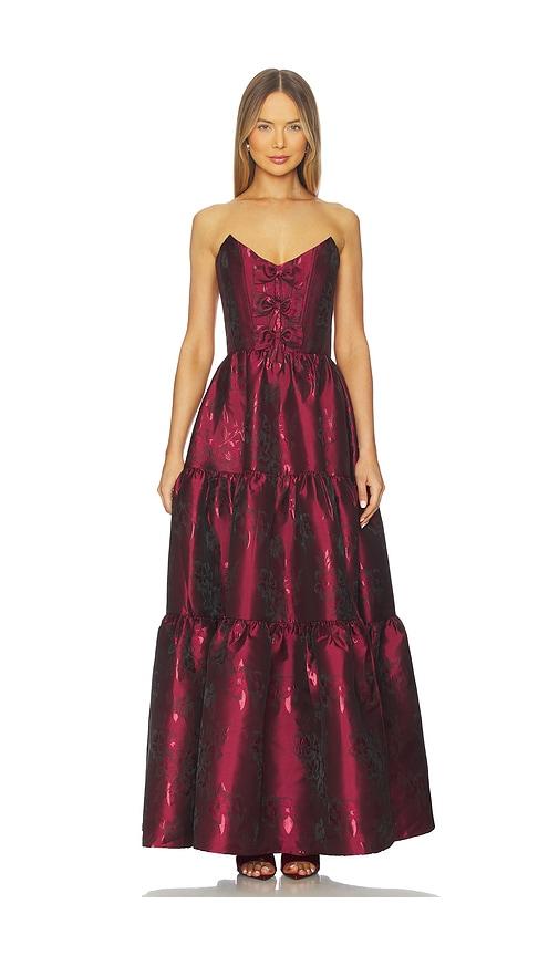 v. chapman vida gown in burgundy. - size 0 (also in 2)