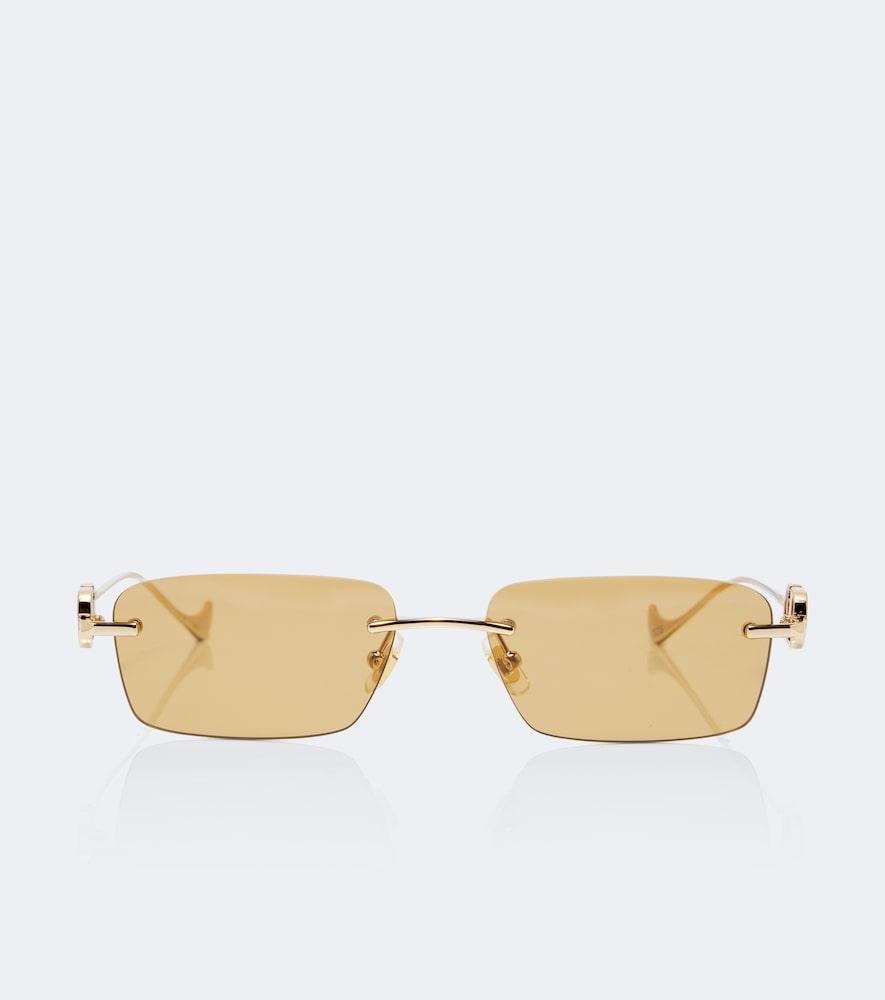 valentino bejewelled vlogo rectangular sunglasses