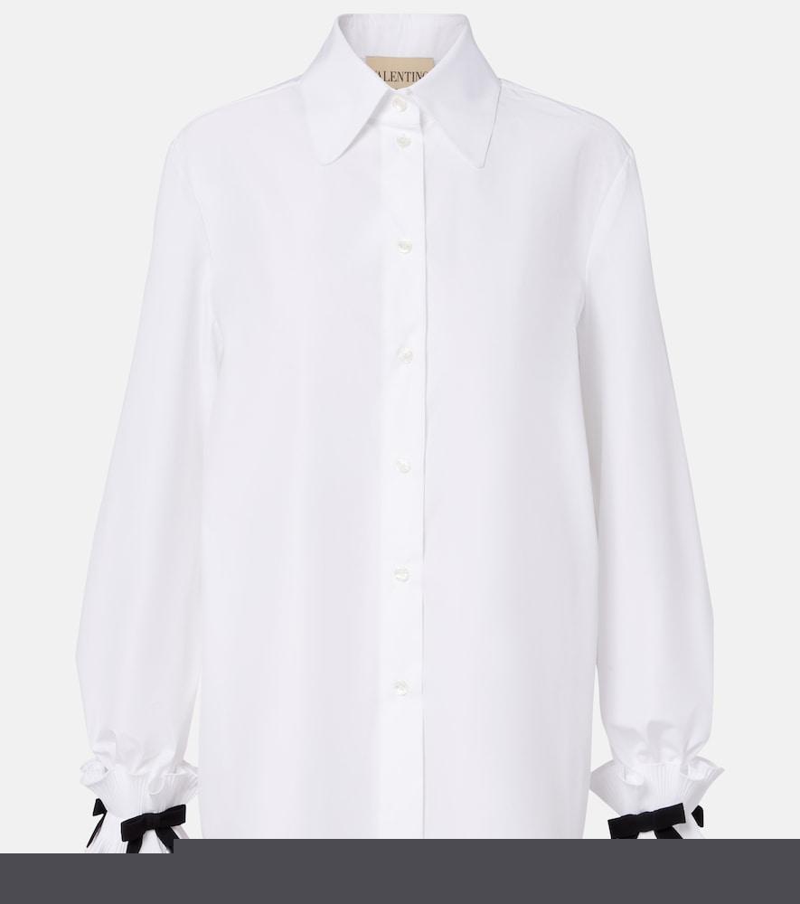 valentino bow-detail cotton-blend poplin shirt