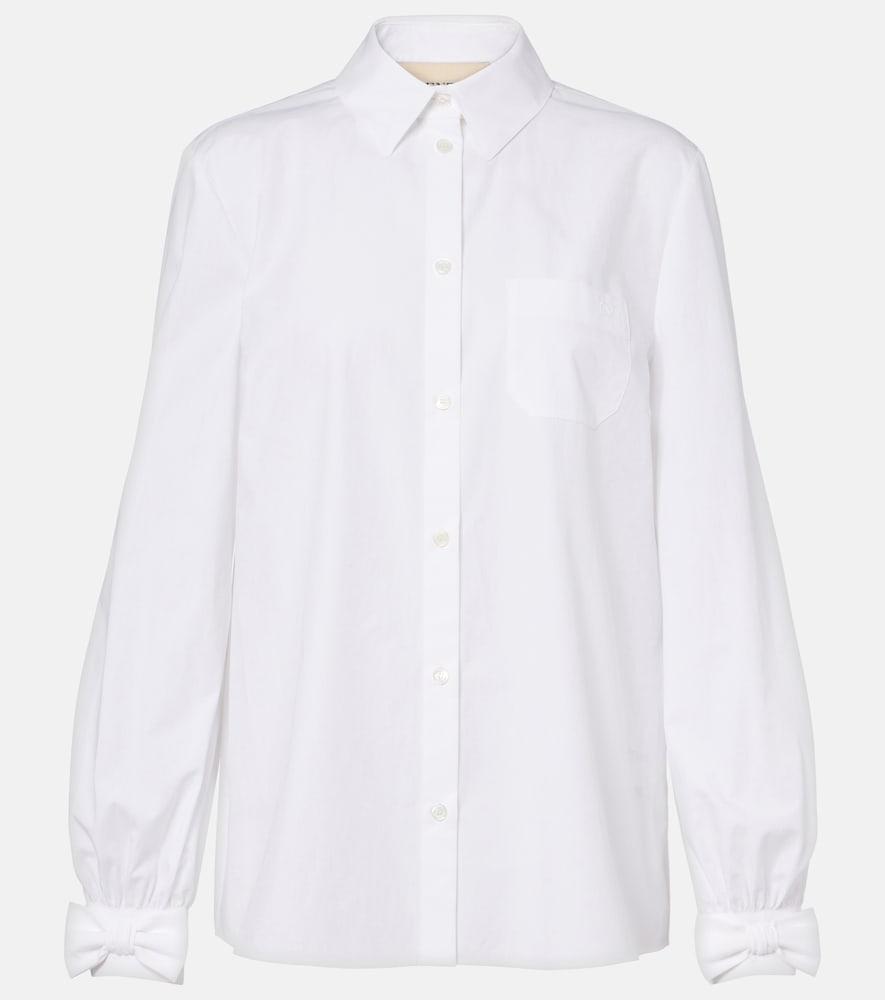 valentino bow-detail cotton poplin shirt