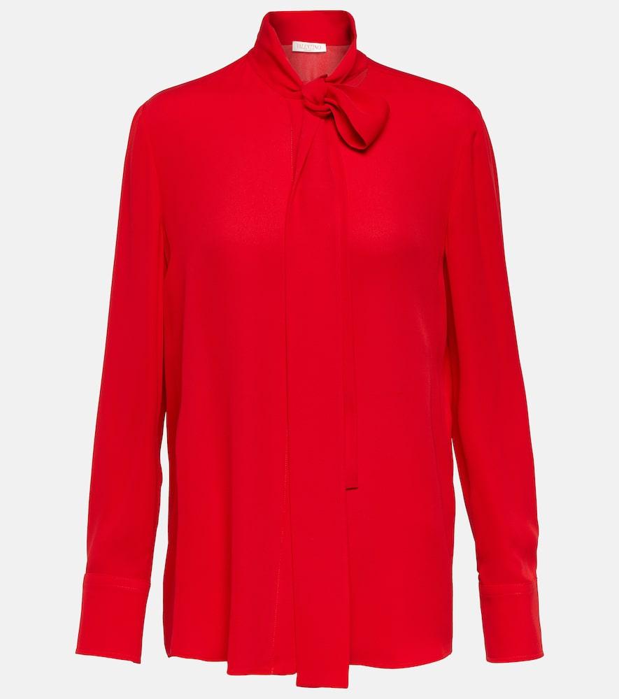 valentino bow-detail silk blouse