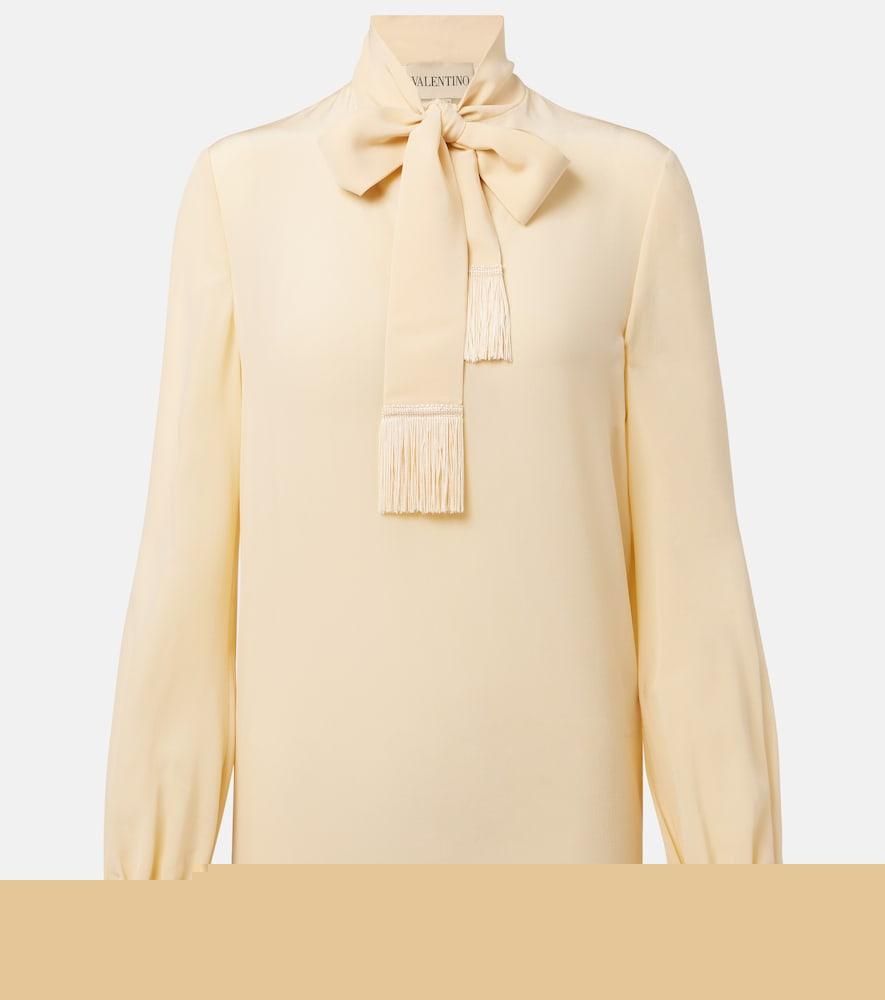 valentino bow-detail silk crêpe blouse