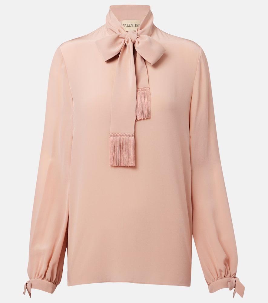 valentino bow-detail silk crêpe blouse