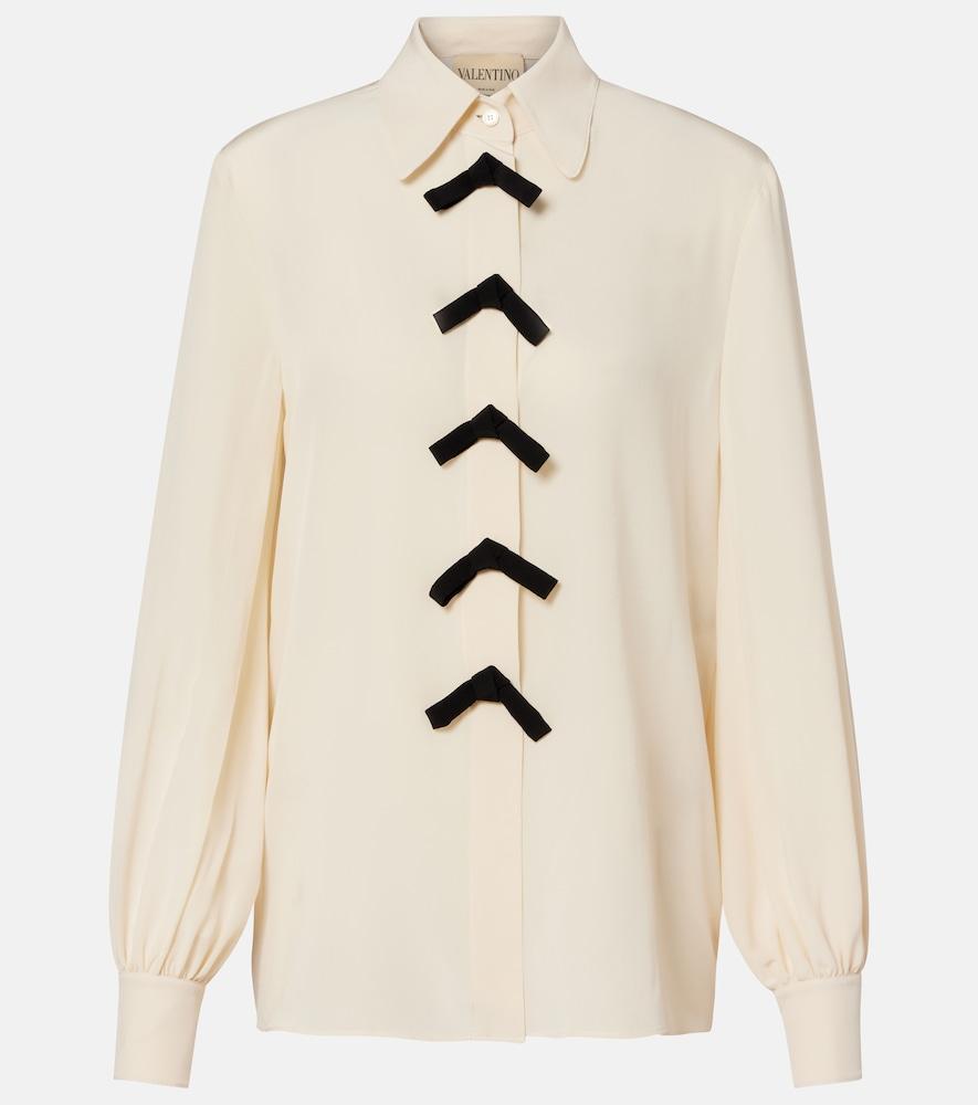 valentino bow-detail silk crêpe de chine blouse