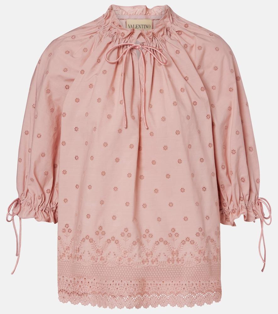 valentino broderie anglaise cotton blouse