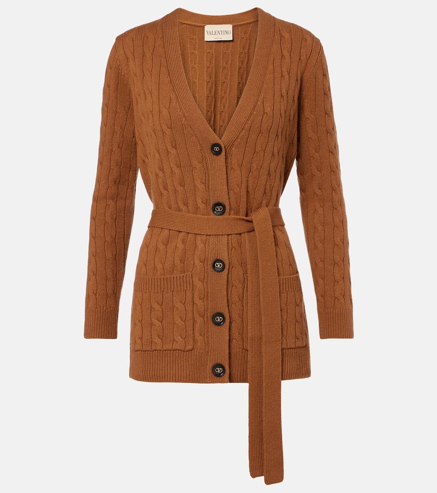 valentino cable-knit cashmere cardigan
