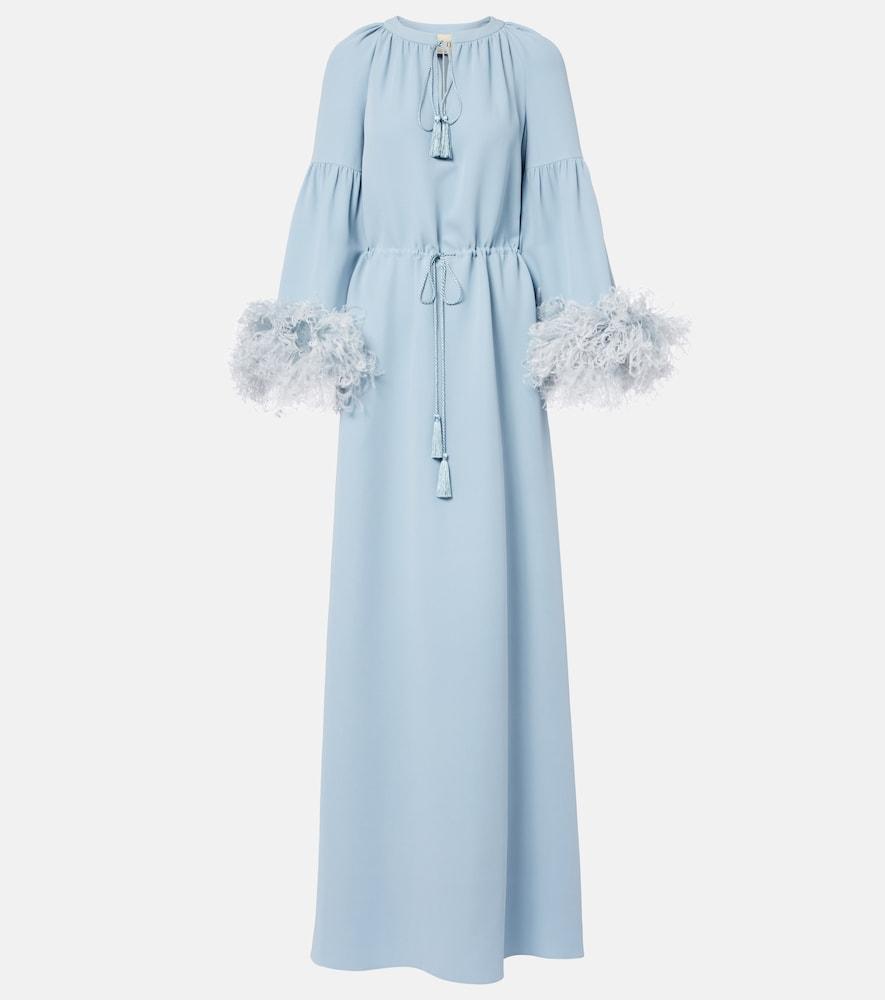 valentino cady couture feather-trimmed gown