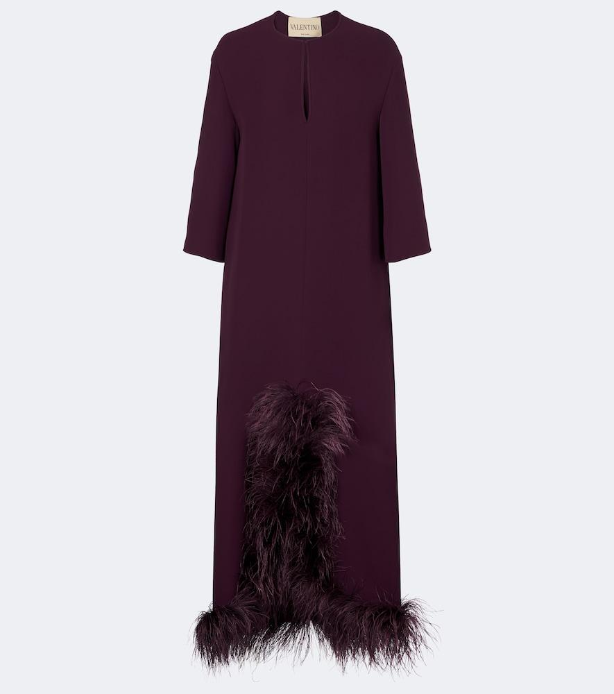 valentino cady couture feather-trimmed gown