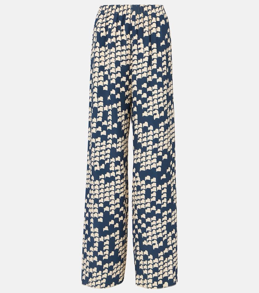 valentino cady couture printed wide-leg pants