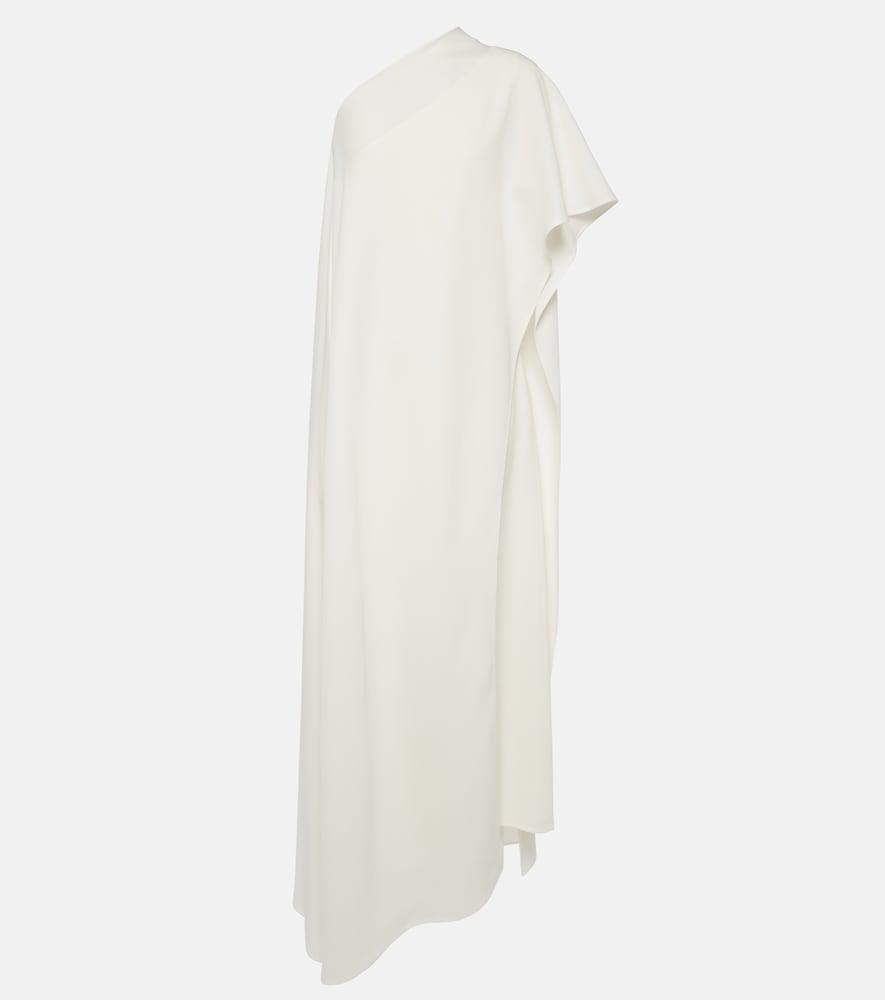 valentino caped asymmetric silk midi dress