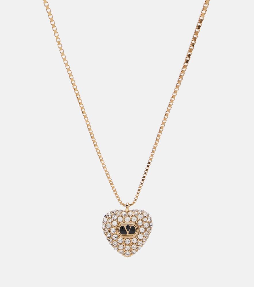 valentino caur royal embellished pendant necklace