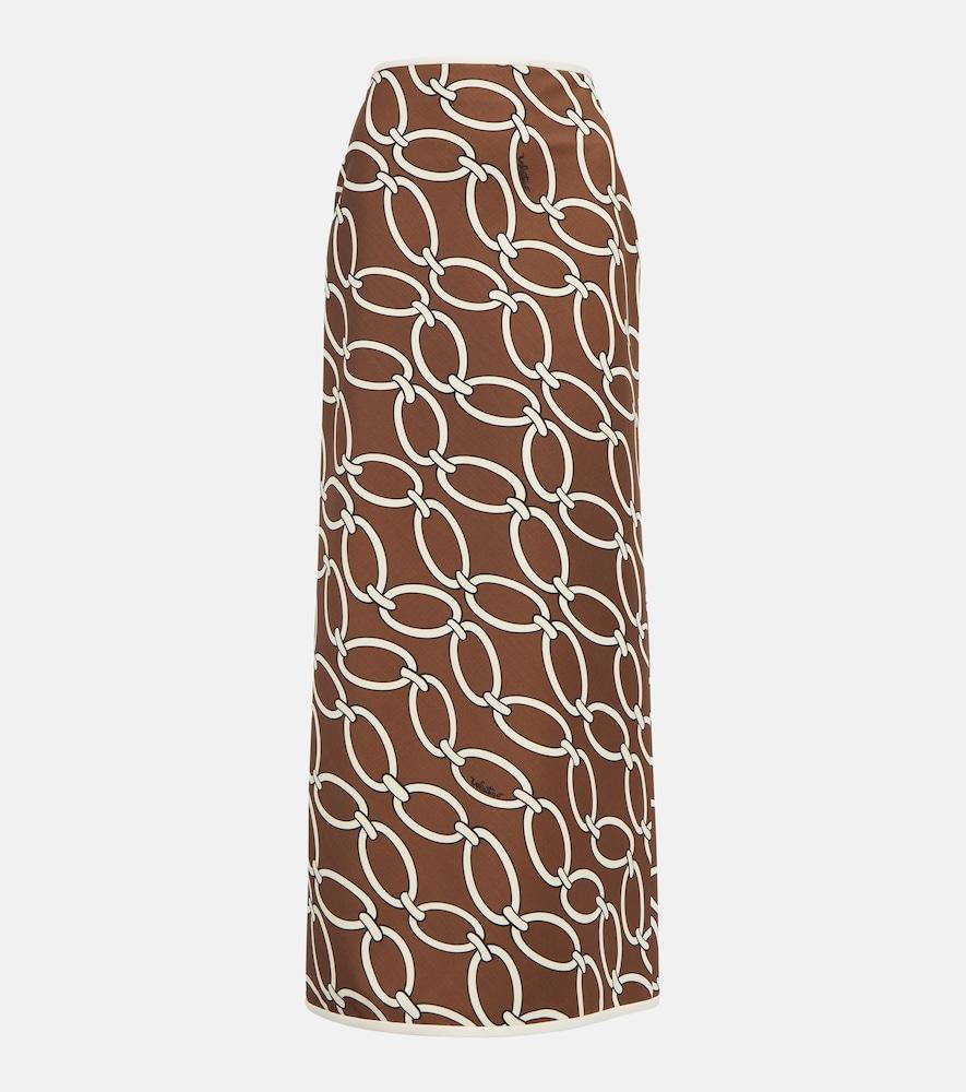 valentino chain-print maxi skirt