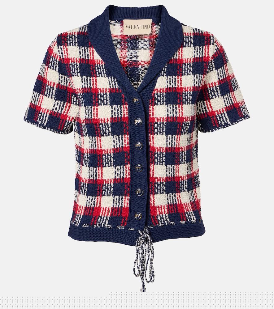 valentino checked cotton cardigan