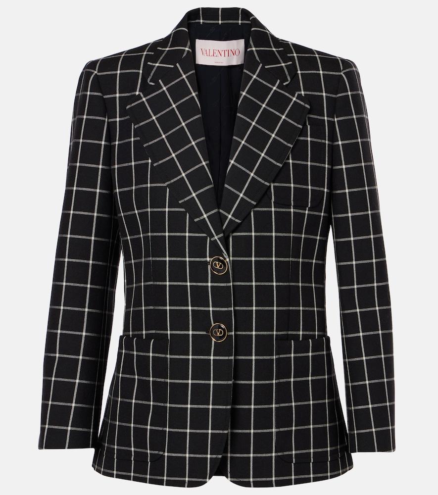 valentino checked wool jacket
