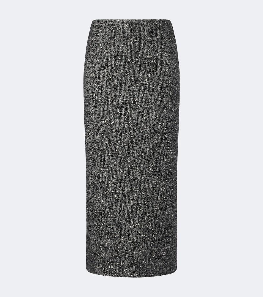 valentino chevron wool-blend bouclé pencil skirt