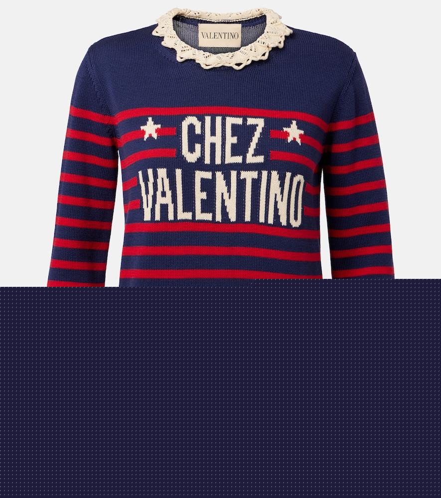 valentino chez valentino striped cotton sweater