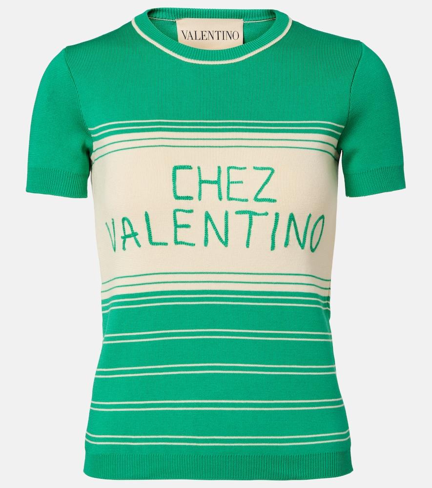 valentino chez valentino striped cotton top