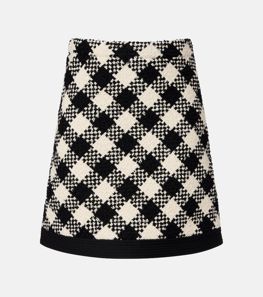 valentino cotton and wool-blend tweed miniskirt