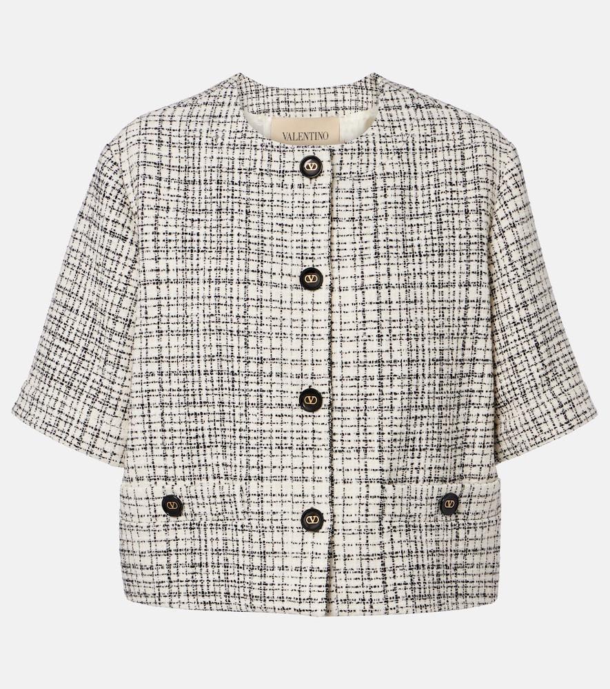 valentino cotton-blend tweed jacket