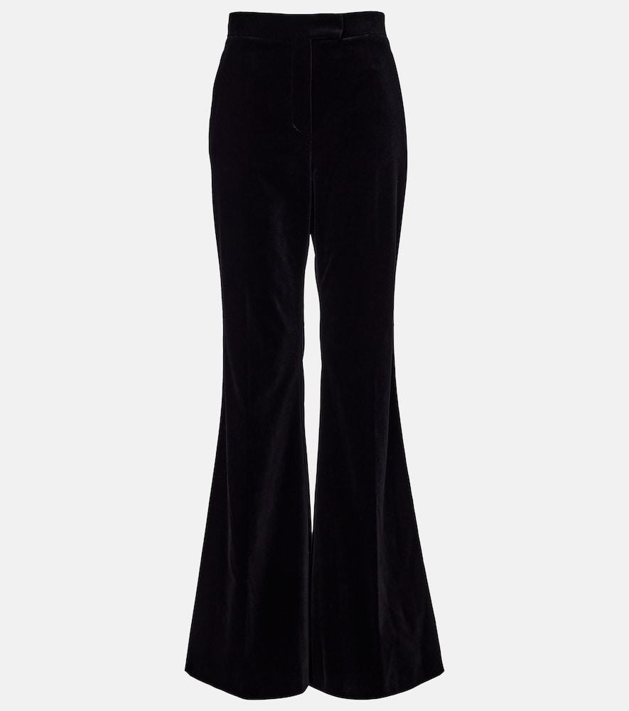 valentino cotton velvet flared pants