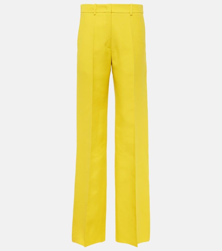 valentino crêpe couture high-rise straight pants