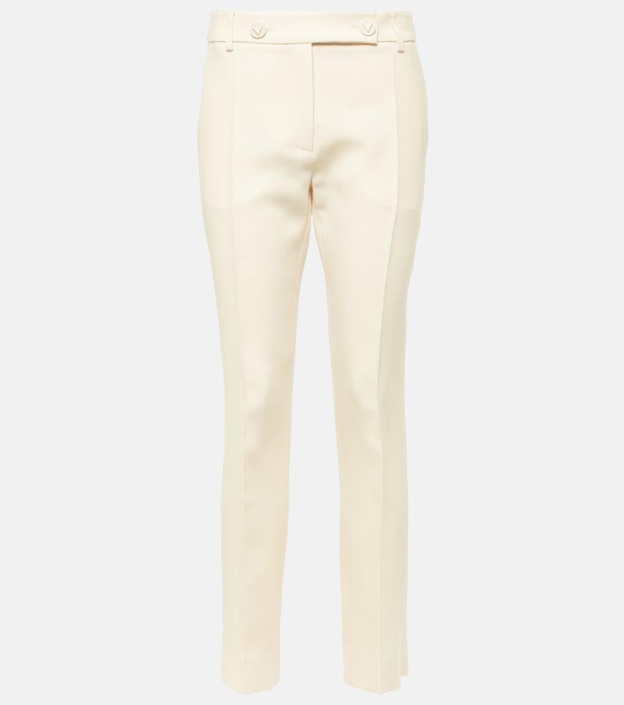 valentino crêpe couture mid-rise straight pants