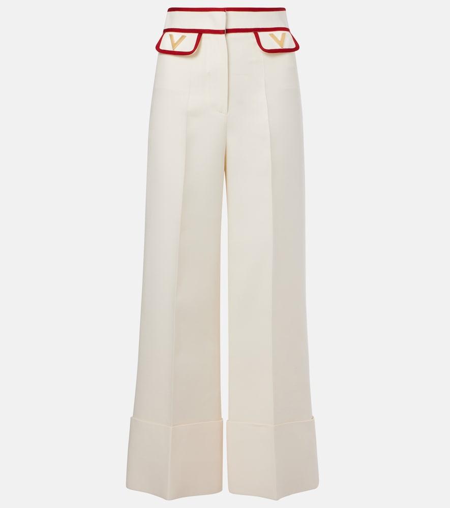 valentino crêpe couture wide-leg pants