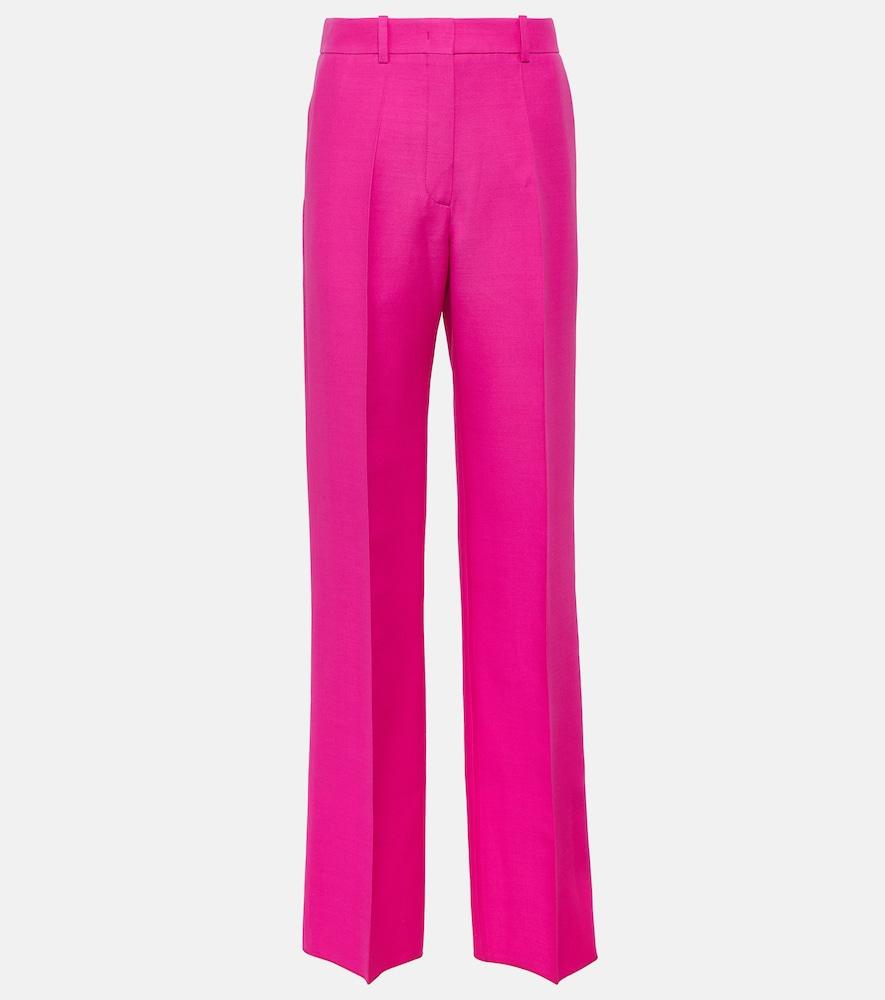 valentino crêpe couture wool wide-leg pants