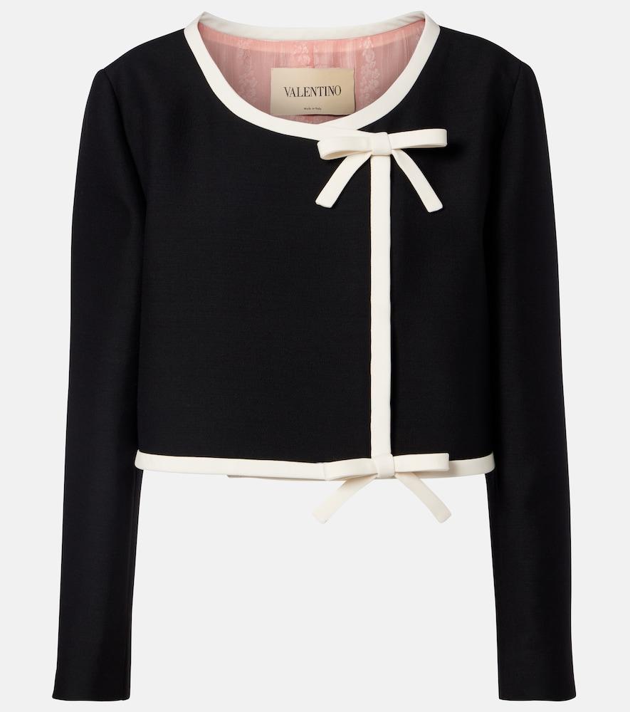valentino crepe couture bow-detail cropped jacket