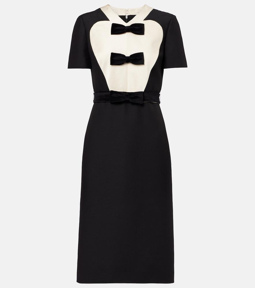 valentino crepe couture bow-detail midi dress