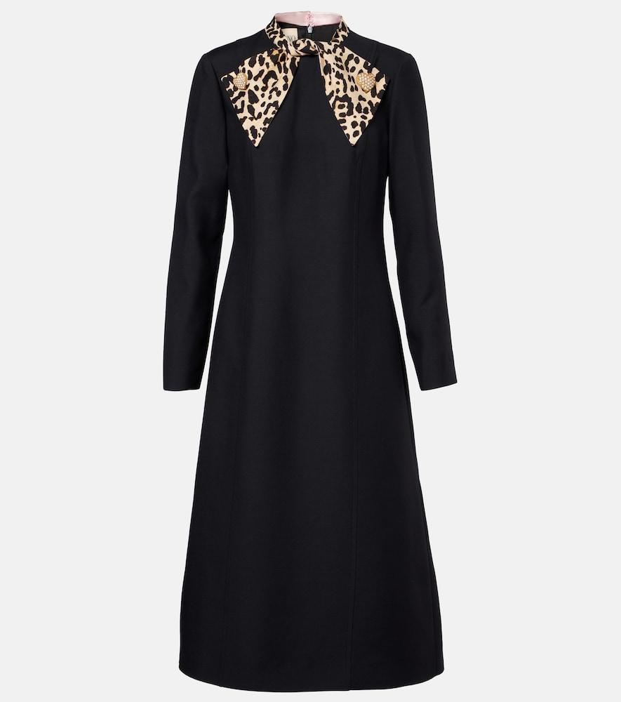 valentino crepe couture bow-detail midi dress