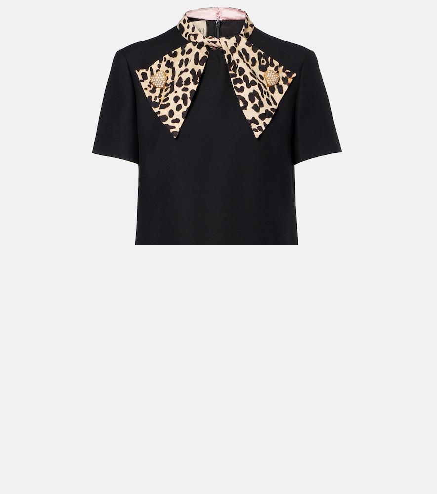 valentino crepe couture bow-detail minidress