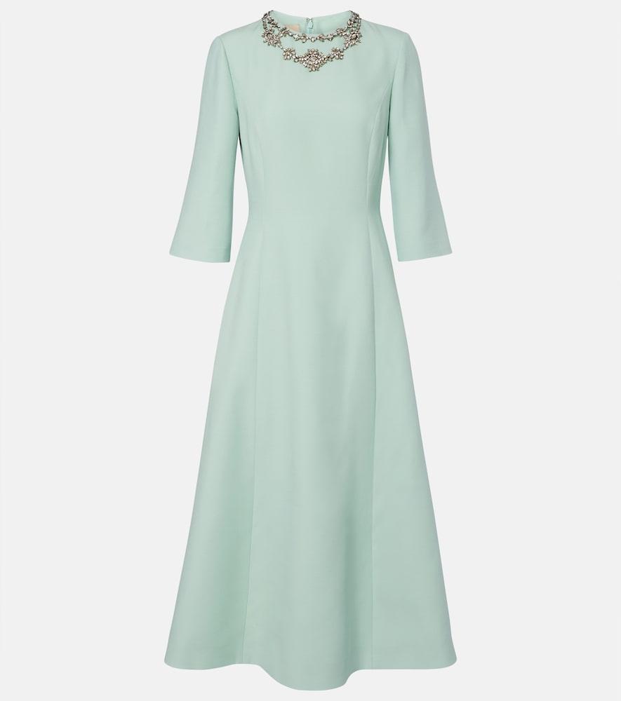 valentino crepe couture embellished midi dress
