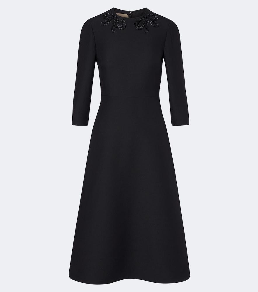 valentino crepe couture embellished midi dress