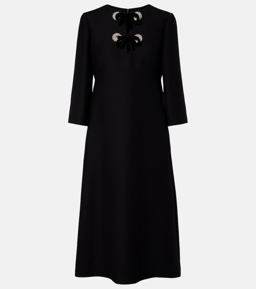 valentino crepe couture embellished midi dress
