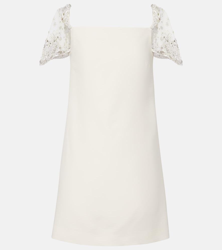 valentino crepe couture embellished minidress