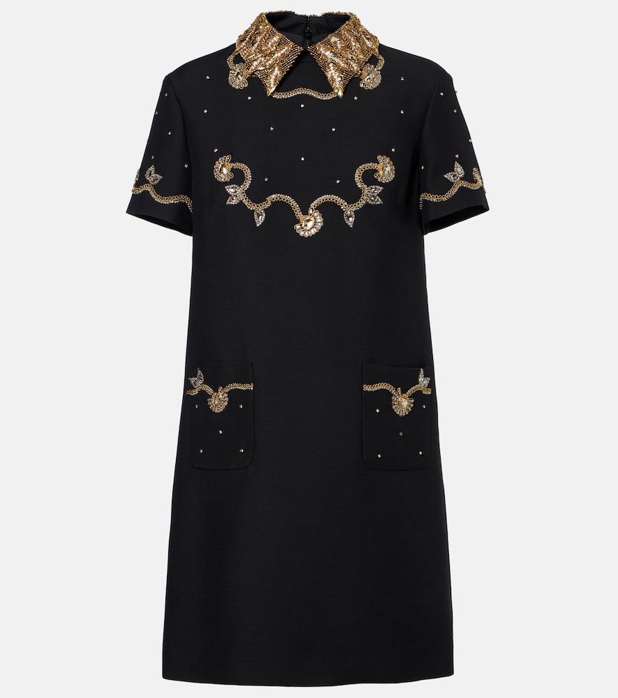 valentino crepe couture embellished minidress