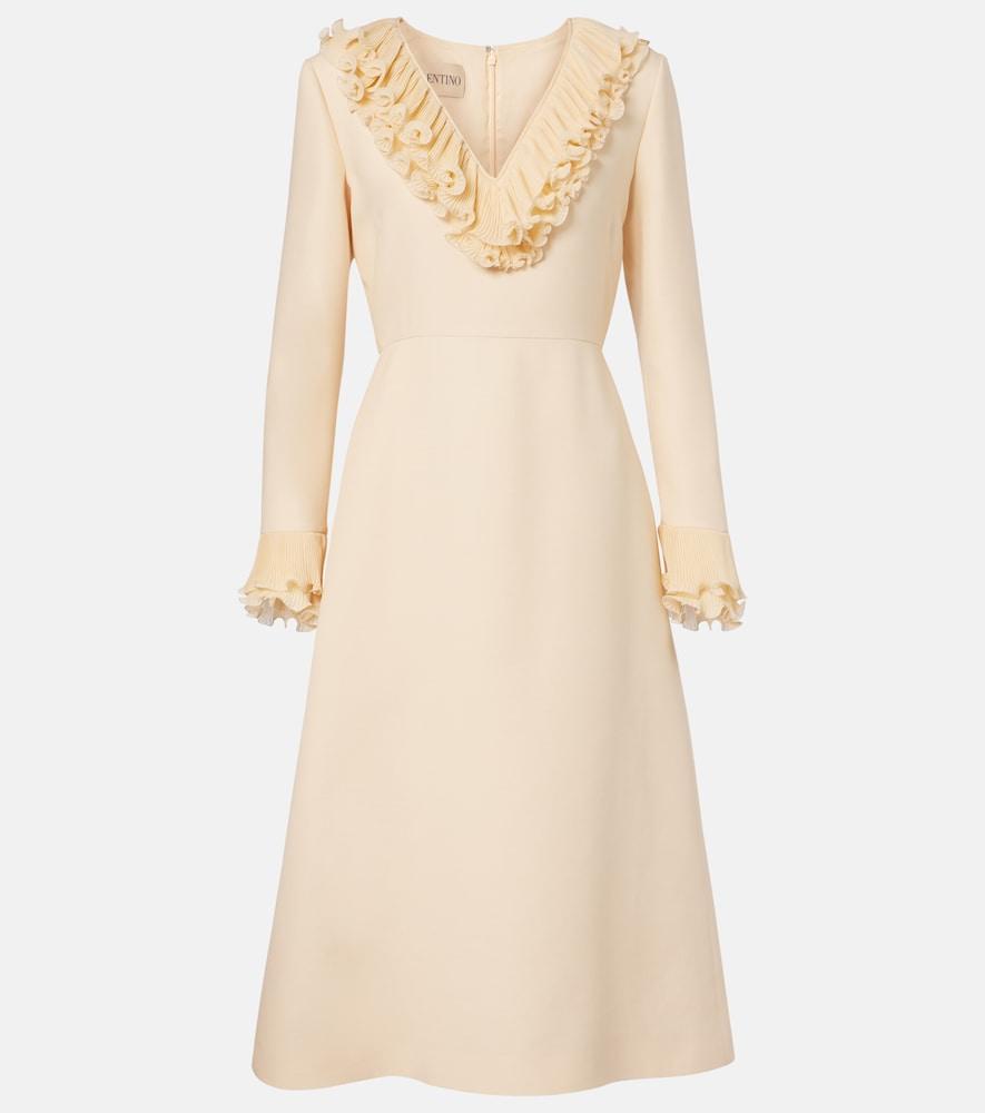 valentino crepe couture ruffled midi dress