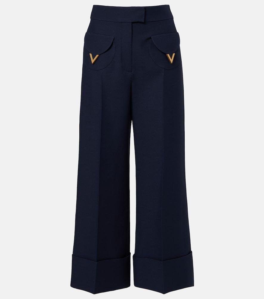 valentino crepe couture vgold wide-leg pants